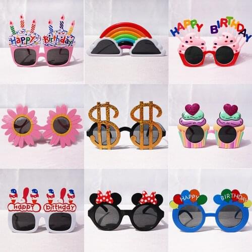 1pcs Happy Birthday Glasses Photo Booth Props Plastic Birthday Party Kids Glasses Party Supplies Party Favor Accessories