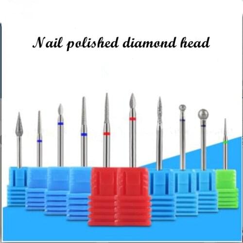 10 Models Milling Cutters for Manicure Pedicure Nail Drill Bit Foot Cuticle Clean Tools Not Hot Nail Polished Diamond Head
