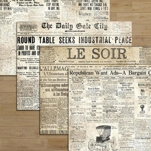 4Pcs/Lot Gothic Book Page Retro Material Papers DIY Scrapbooking Album Diary Gift Decorative Paper Scrapbooking Paper