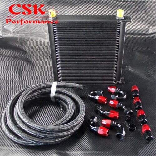 40 Row AN10 Engine Oil Cooler + 5M AN10 Oil Line w/ Hose Fittings Kit