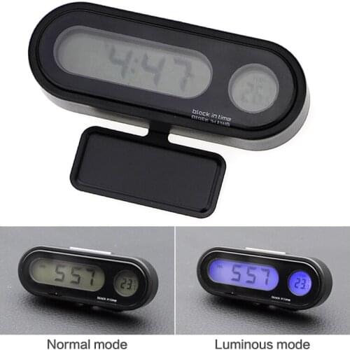 K02 Car Digital Clock & Temperature Display Electronic Clock Thermometer Auto Electronic Clock LED Backlight Digital Display