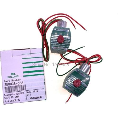 Free shipping 2pcs/lot OEM Red hat ASCO solenoid valve 250038-666/250038-755 aftermarket parts for Sulair air compressor