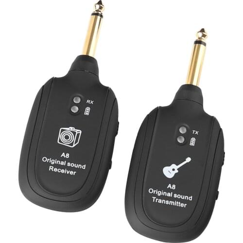 Wireless Audio Transmission System Receiver USB Rechargeable Transmitter for Electric Guitar Bass Violin