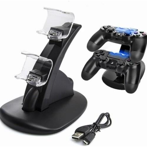 USB dual charging game wireless controller Blu-ray aircraft dock charger bracket for PS4 slim charg adapter