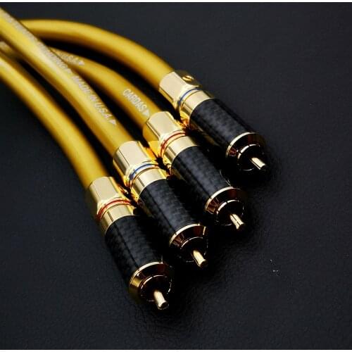 Cardas oxygen free copper + silver plated shielding fever level signal line 2rac lotus plug CD amplifier audio cable