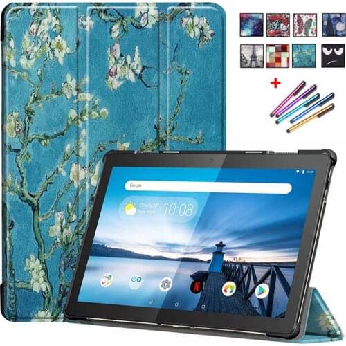 Tablet Funda For Lenovo Tab M10 Case 10.1 Inch Trifold Leather Stand Cover for Lenovo tab m10 tb x505l x505x x505f x605f x605l
