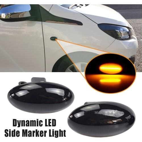 Dynamic Turn Signal LED Side Marker Mirror Light Flashing Indicator For Peugeot 307 206 407 107 607 1007 Citroen C1 C2 C3 C4 C5