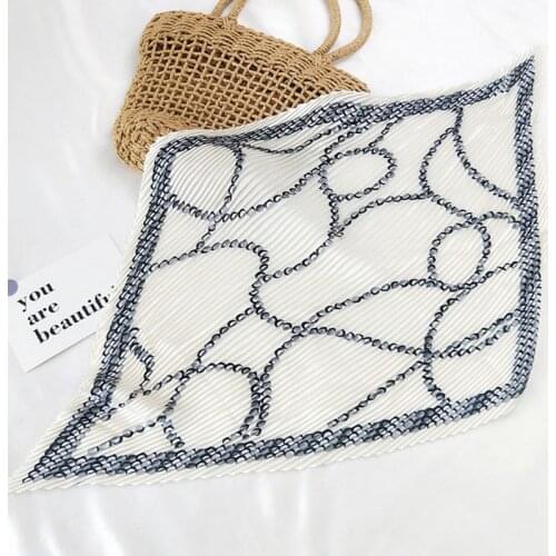 Elegant French Style Headband Silk Scarf Four Seasons Colorful Printing Silk Scarf Outdoor Travel Sweet Small Long Ribbon