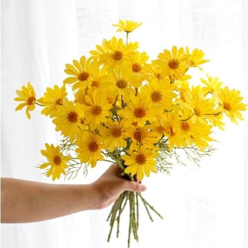 High Quality Wedding Home Fake Flower Artificial Dutch Daisy Coreopsis Simulation Bouquet Xmas New Year Party Decoration 53cm