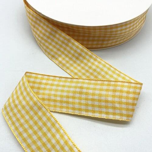 5Yards 10mm--25mm Plaid Cotton Ribbon Wedding Christmas Decoration DIY Sewing Fabric Handmade Bow Ribbon Flower Gift Packaging06