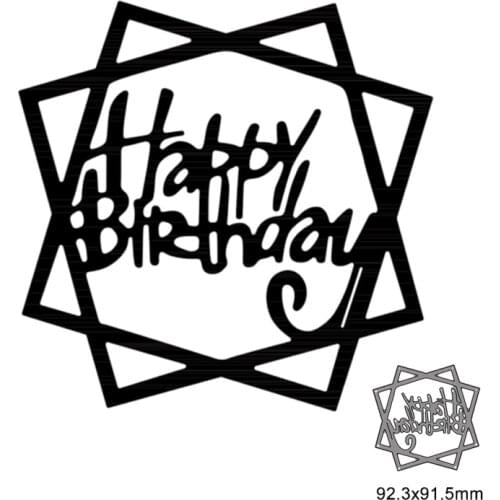 Happy Birthday Square Frame Metal Cutting Die For DIY Embossing Paper Photo Album Gift Cards Making Scrapbooking Craft New Die