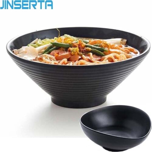 JINSERTA Melamine Anti-slip Bowl Dishes Dinner Lunch Food Container Insulation Rice Ramen Noodles Soup Bowl Restaurant Tableware
