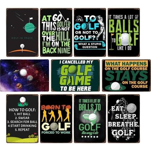 Golf Metal Plate Sports Vintage Tin Sign Metal Plaque Stadium Decoration Poster Bar Club Pub Wall Decorative 20x30cm