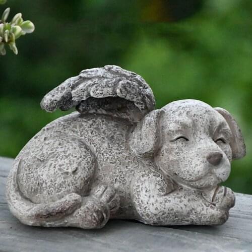 American Cute Cat Dog Angel Resin Accessories Outdoor Garden Lawn Figurines Crafts Courtyard Balcony Ornaments Sculpture Crafts