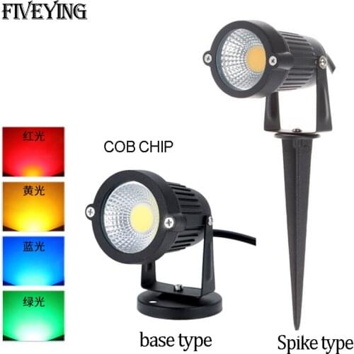 110v-240V outdoor LED Landscape Lights COB 3W 5W Warm white RGB IP65 waterproof LED Floodlights spike Spot Lights black body
