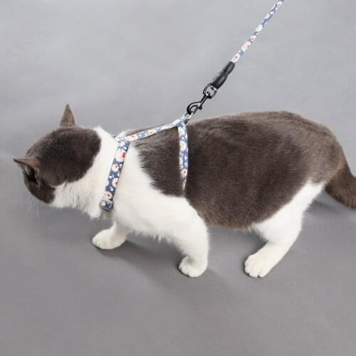 Adjustable Nylon Traction Harnesses Dog Cat Collar Harness Leash Set for Cat Kitten Puppy Collar with Bell Halter Pet Supplies