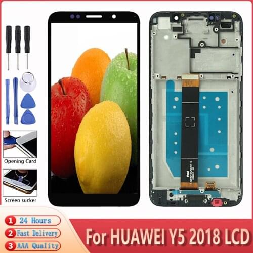 100% New For Huawei Y5 prime 2018 LCD DIsplay Touch Screen 5.5 inch Digitizer Assembly With Frame For HUAWEI Y5 2018 Display