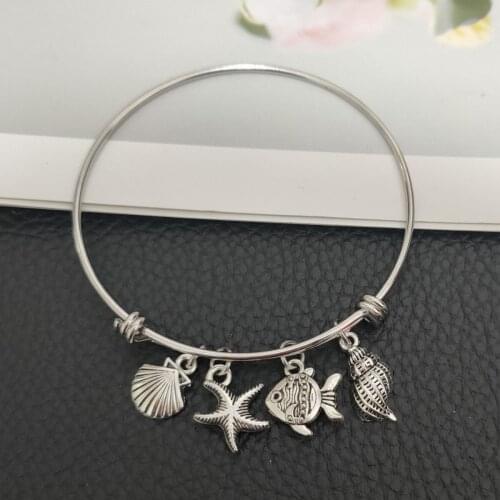 2021 New Fashion Tidal Marine Shells And Starfish Charm Bracelet For Women Jewelry