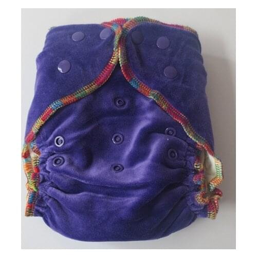 2021 New Arrival Double Rows Snaps Natural Bamboo Velour Cloth Diaper With PUL Fitted One Size 1 pcs Nappy With 2 Inserts