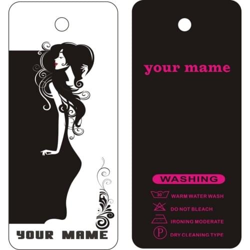 Custom 500PCS lady clothes tags ,print your logo on tags 300gsm Paper
