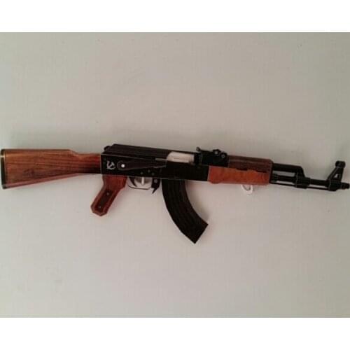 AK47 Lifesize Assault Rifle Craft Can Disassemble Magzine 3D Paper model kit