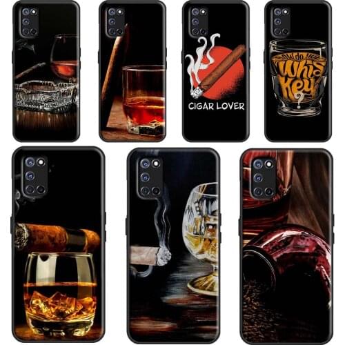 Cigar and Whiskey For OPPO A15 A3S A5S A52 A72 A92 A83 A91 A93 F5 Reno2 Z A31 A53 A5 A9 2020 A1K Phone Case