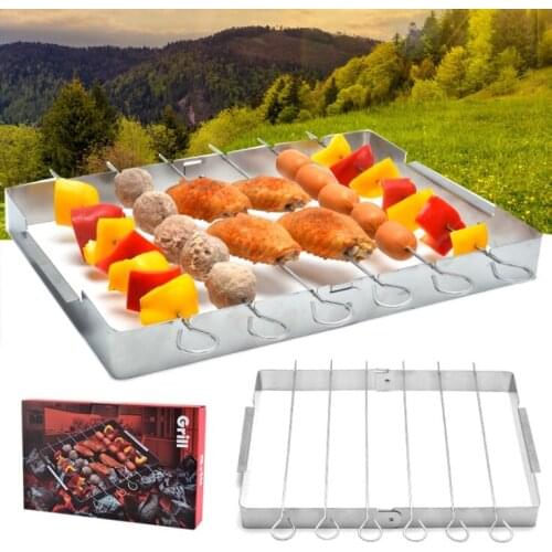 Stainless steel collapsible kebab set simple BBQ BBQ outdoor grill with barbecue stick