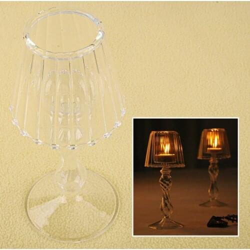 Glass Candlestick Holder Candle Tea Light Container Stand Table Lamp Shape Clear Modern For Wedding Home Decoration