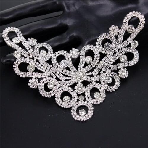 Rhinestone Neckline Patches for Clothes Crystal Rhinestone Neckline Applique for Bridal Belt Wedding Dress Garters