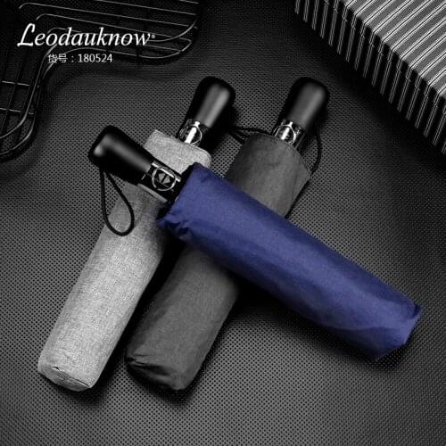 Three Colors Genuine Brand Large Folding Umbrella Rain 1.2 Meters Business Men Automatic Umbrellas Windproof Male Parasol