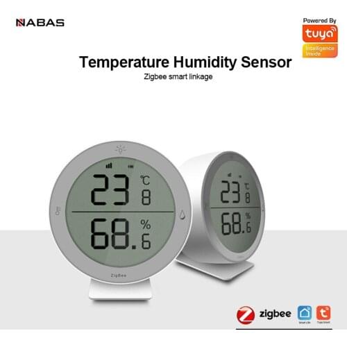 NABAS Tuya Smart Digital Thermometer LCD Screen Digital Moisture Meter ZigBee Wireless Smart Temperature Humidity Sensor