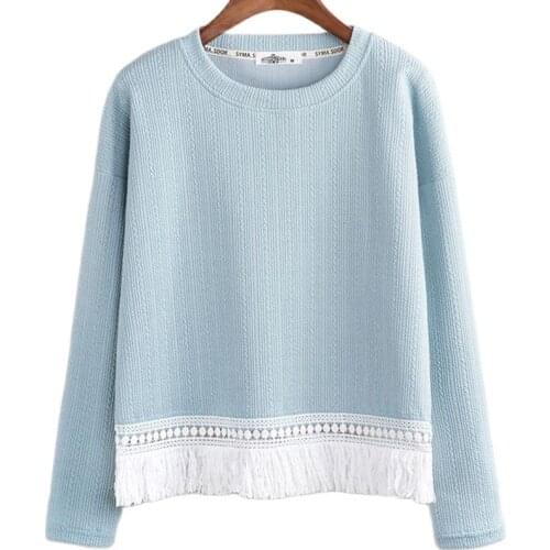 Quality Women Sweatshirt Spring 2021 Fashion All-match Knitted Pullover Tassel Dobby Loose Knitting Tops Female Plus Size