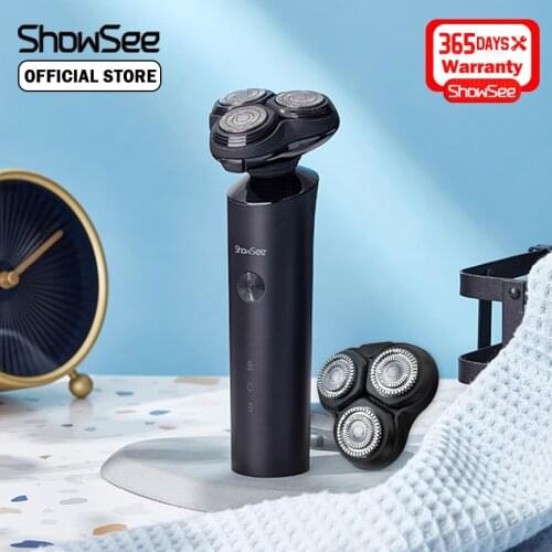 Showsee Electric Shaver Razor Beard Trimmer For Men Dry Wet Beard Trimmer Portable Rechargeable Washable Shaving Machine