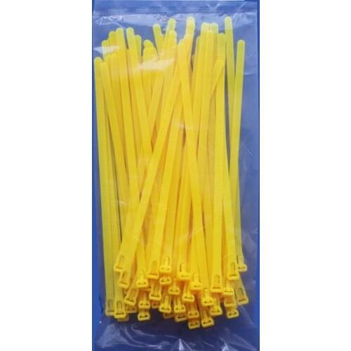 Yellow Releasable nylon cable ties 8*150/200/250/300 may loose slipknot tie reusable packaging Plastic Zip Tie wrap Strap