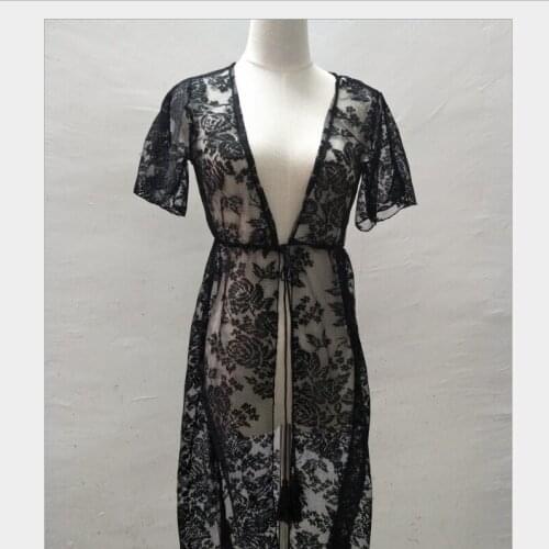 Women Summer Sexy Cover Up Women Lace Hollow Out Cardigan Bathing Suit Crochet Bikini Swimming Beach Wear