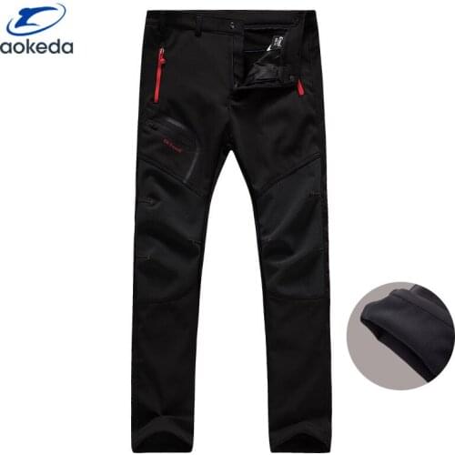 Women hiking pants winter outdoor waterproof trousers fleece inside 2019 new style for Fishing Camping Trekking Sport Climbing