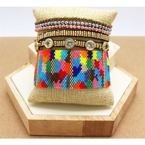 ZHONGVI 2021 Zircon Bracelet Miyuki Pulseras Mujer New Boho Colorful Bracelet Set Jewelry Handmade Tassel Armband Bileklik Gift