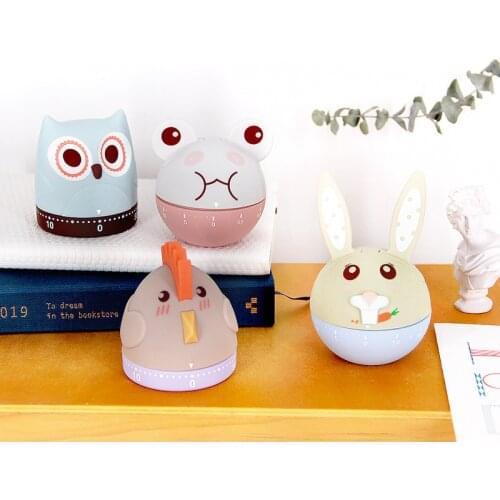1Pcs Cute Cartoon Animal Shape Study Time Management Multifunction for Kid Kitchen Timer Cooking Reminder Home Decor Alarm Clock