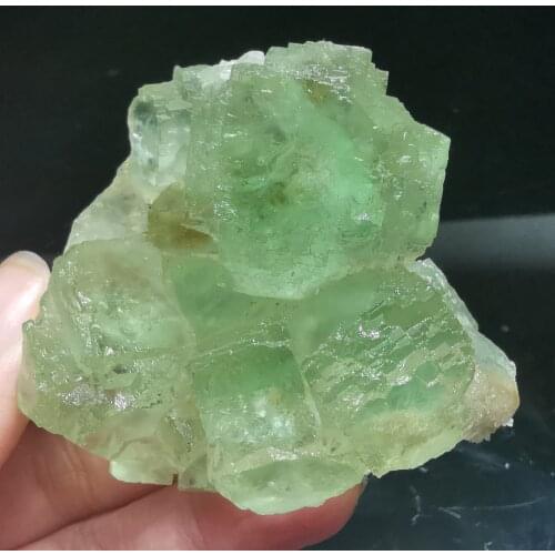 123.6gNatural rare grass green fluorite mineral specimen stone cluster healing crystal stone decoration QUARTZ GEM