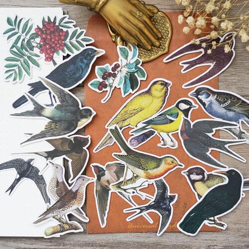 17PCS bird Sticker Decoration DIY Ablum Diary Scrapbooking Label Sticker Cute Stationery
