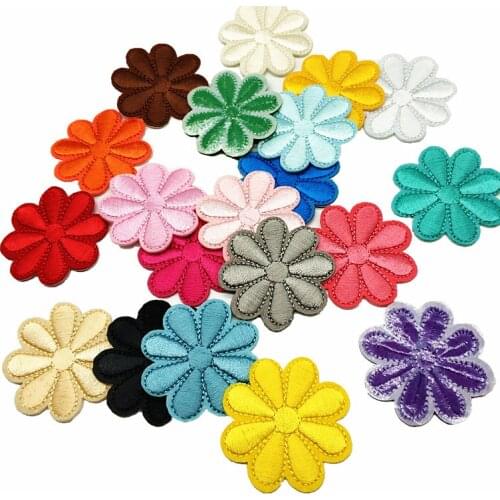 2021 New Patch Colored Flowers Embroidered Cloth Stickers Computer Embroidery Clothes Patch Iron on Patch Custom Wholesale