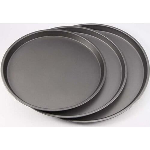 9/10/11/12-Inch Non-Stick Pizza Pan Carbon Steel Pizza Oven Tray Shallow Round Pizza Plate Pan Roasting Tin Baking Tools