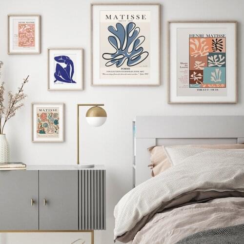 Abstract Henri Matisse Art Exhibition Poster Illustration Canvas Painting Birds Coral Leaf Print Gallery Wall Picture Home Decor