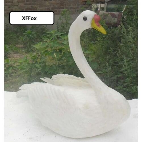 Big simulation white swan model foam&feather lifelike yellow mouth swan toy gift about 66x25x75cm xf0707