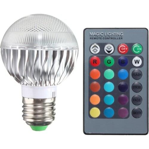 Energy Saving E27 9W RGB LED Bulb Lamp Light 16 Color Changing with IR Remote Control for Home Support Dropshipping