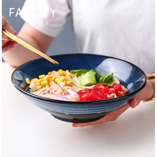 FANCITY Japanese-style ceramic noodle bowl, household soup bowl, beef noodle noodle bowl, commercial ramen bowl, special for noo