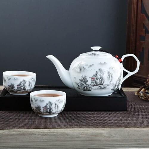 Ceramic teapot large high temperature resistant household large capacity filter teapot Kung Fu tea set single pot 1000ml