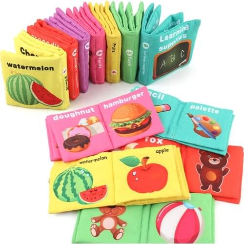 Animals Fruits Foods Vegetables Cognize Series Soft Cloth Books Baby Early Development Children Toys Book For Kids 0-36 Months