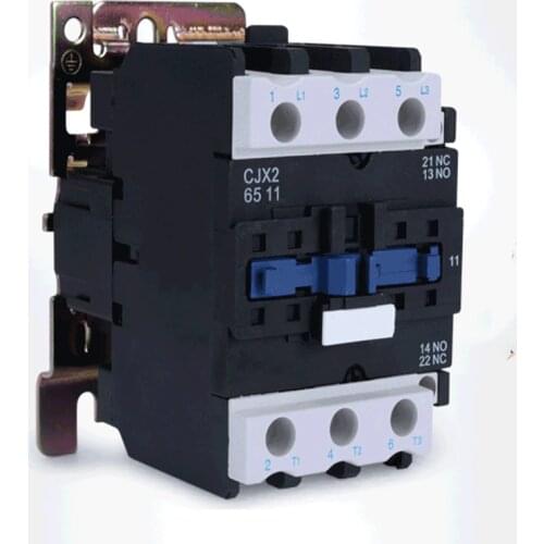 CJX2 6511 AC Contactor 65a Coil Voltage מגען רילי 25 Phase 1NO+1NC 3P Din Rail Mount пускатель магнитный Use with Float Switch