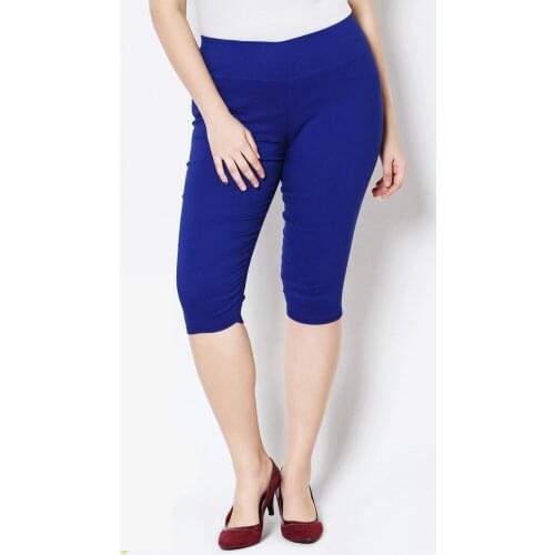 New Spring Summer Candy color tall waist pants 5XL cropped leggings Women big size Summer womens Calf-length pants